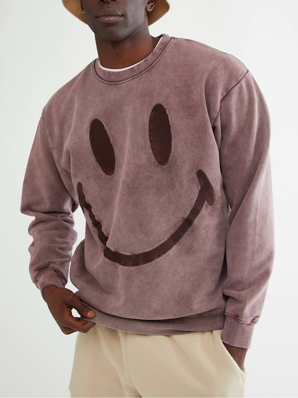 Market X Smiley Oversized Crew Neck Sweatshirt - Size M